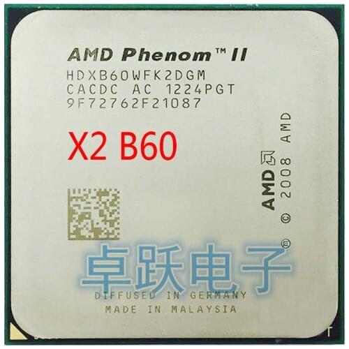 AMD Phenom II X2 B60 CPU Processor Dual-Core (3.5Ghz/ 6M /80W / 2000GHz) Socket am3 am2+ free shipping