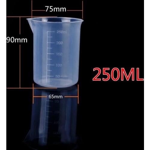 1Pcs 250ml/100ml/50ml/25ml Transparent Kitchen Laboratory Plastic Volumetric Beaker Measuring Cup
