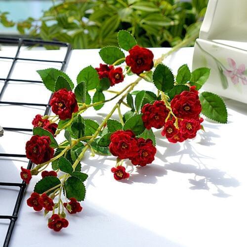Luxury Aini rose branch with leaves artificial flower for home hotel mall wedding decor photography props fake flowers rose