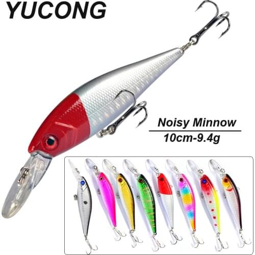 YUCONG 1Pcs Minnow Fishing Lure 10cm-9.4g Diving Wobblers Hard Bait Bass Pike Swimbait Sinking Artificial Crankbait Pesca Isca