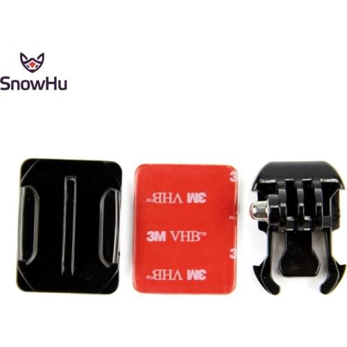 SnowHu For GoPro Mount Helmet Curved Surfac +3M Sticker+Buckle Basic Curved Mounts for Gopro Hero 9 8 7 6 5 Yi 4K camera GP13
