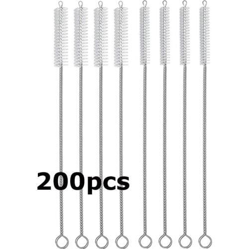 Straw Brush, Nylon Skinny Pipe Tube Cleaner 170mm x 5mm Set of 200