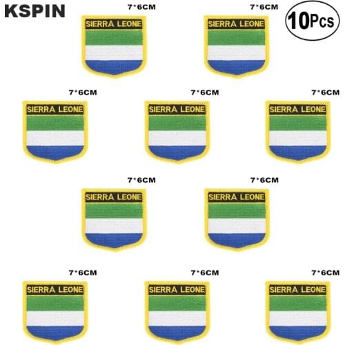 Sierra Leone Flag Embroidery Patches Iron on Saw on Transfer patches Sewing Applications for Clothes in Home&Garden
