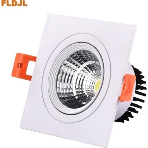 Dimmable high quality recessed LED Downlights 7W 9W 12W 15W 18W COB LED Spot light AC85-265V Ceiling lamp square LED panel light