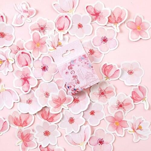 Japanese Cherry Blossoms Planner Flower Paper Small Kawaii Sticker Stationary Scrapbooking Journal Label Stickers Diary Decor