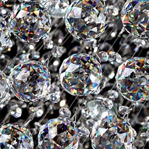 1pc Hot sale Clear 20mm Crystal Hanging Balls Cut Faceted Glass Prism Chandelier Pendants Beads Curtain Hanging Home Decor DIY