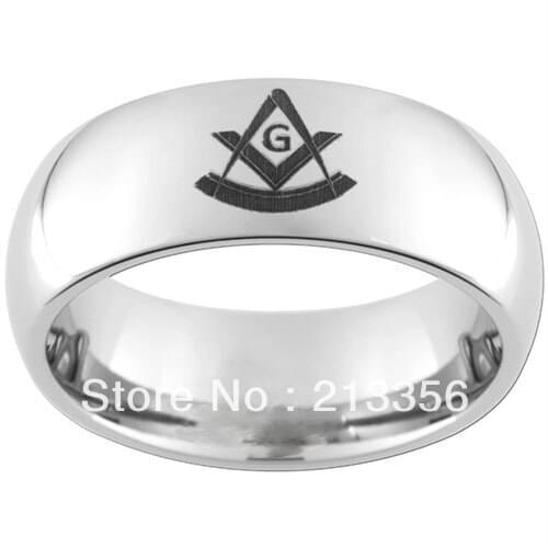 10PCS/LOT FREE SHIPPING!USA WHOLESALES CHEAP PRICE 8MM WOMEN&MENS HIS OR HER PASTMASTER MASONIC DOME TUNGSTEN WEDDING BAND RINGS