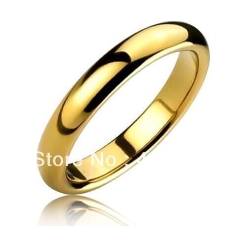 20pcs/Lot Wholesales Free Shipping USA Hot Selling 4MM New Gold Plated Tungsten Wedding Band Ring