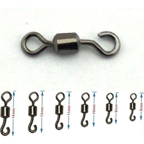 2000PCS Open Eye Rolling Swivels Fishing Connector Rig Terminal Accessories Size 5 6 7 8 10 12 Wholesale