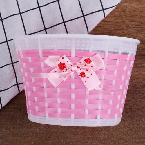 2020 Cute Fiets Mand Front Bag Rear Mand Fietstassen Fiets Strik Front Mand Voor Kinderen Meisje fietsen Bicycle Basket 1PC
