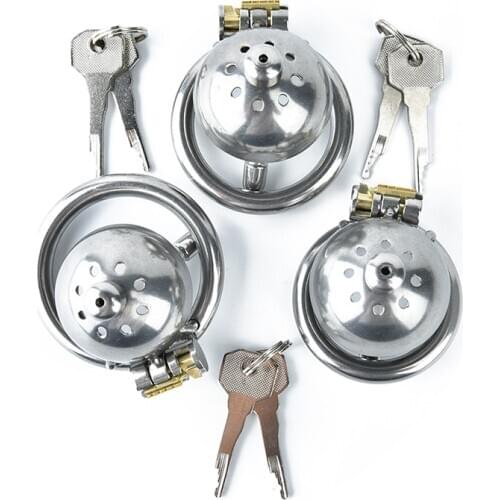 3Sizes Prison Bird 304 stainless steel Male Chastity Device Super Small Short Cock Cage with Stealth lock Ring Toy