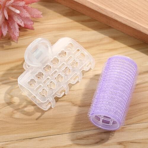 3pcs Women Girls Pink Hair Curling Wave Rollers Self Grip Salon PP Plastic Hairdressing Curlers 3*6 Cm