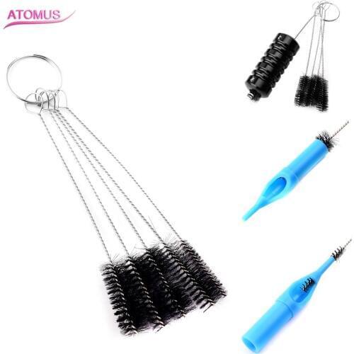 5pcs Tattoo Accessories Cleaning Brush Kit Set Tip Tube Machine Airbrush Spray Gun Tool