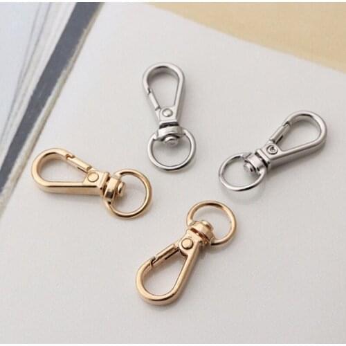 50pcs Metal Swivel Trigger Lobster Clasp Hook Key Chain DIY Bag Parts Metal Gate Spring Casual Hardware Handbag Hook
