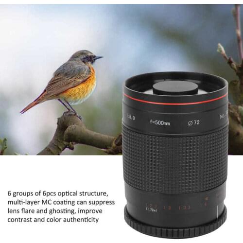 500mm F8 Super Telephoto Mirror Camera Lens for AI Mount Fit for Nikon SLR Camera