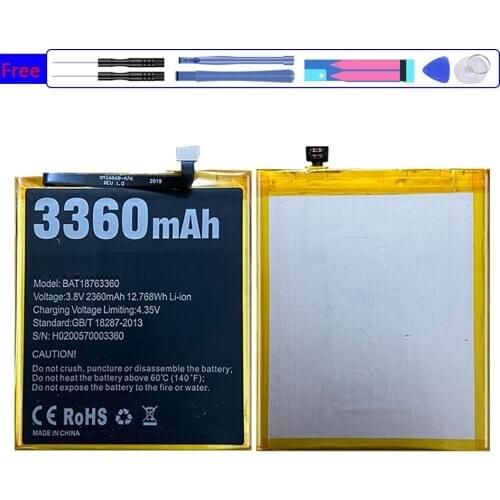Battery BAT18763360 3360mah For Doogee Y7 N10 Bateria