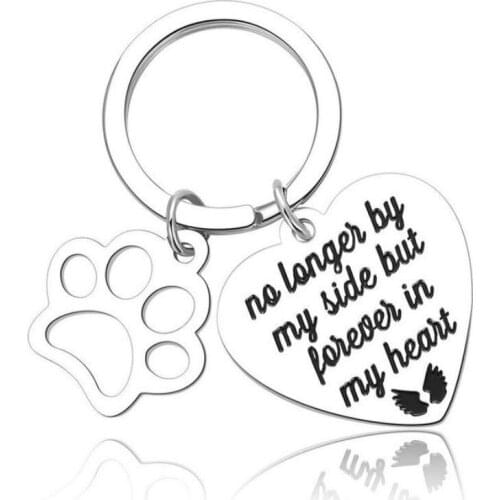 Pet Memorial Gift Keychain for Dogs Cats Loss of Pet Sympathy DIY Crafts Remembrance Jewelry Keyrings