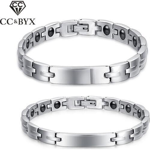 CC Lovers Bracelets For Women And Men Magnetic Health Care Jewelry Bangles Titanium Steel Stainless Bracelet Bijouterie SBRM-027