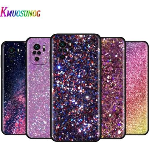 Silicone Cover Gold Pink Glitter Print For Xiaomi Redmi Note 10 10S 9T 9S 9 8T 8 7 7S 6 5A 5 4 4X 5G Pro Max Phone Case