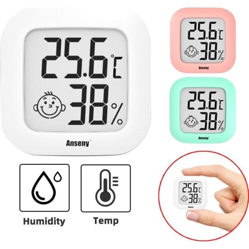 Mini Thermometer Indoor Outdoor LCD Digital Temperature Room Hygrometer Gauge Sensor Humidity Meter Temperature Tool HTC-1 HTC-2