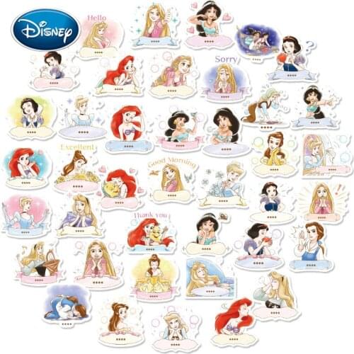 Disney 40pcs cartoon princess stickers cute stickers mobile phone water cup notebook waterproof decoration stickers