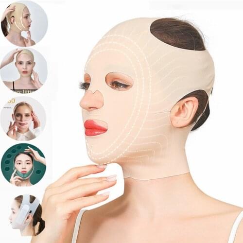7 Types Breathable Facial Slimming Bandage Cheek Lift Up Band V Face Thin Mask Reduce Double Chin Anti Wrinkle