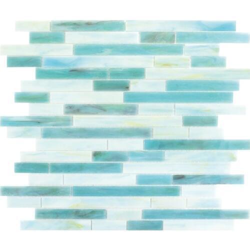 Environment Building Material Blue Sea Backsplash Glass Tile Mosaic