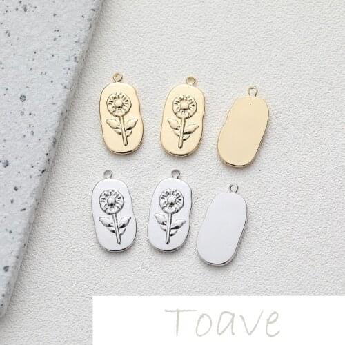 Electroplating oval flower pendant diy earring necklace bracelet hand made material accessories