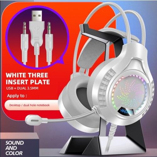 2021 Game Audio-visual E-sports Headphones Professional Led Light Bass Stereo Noise Reduction Gamer Headset With Microphone