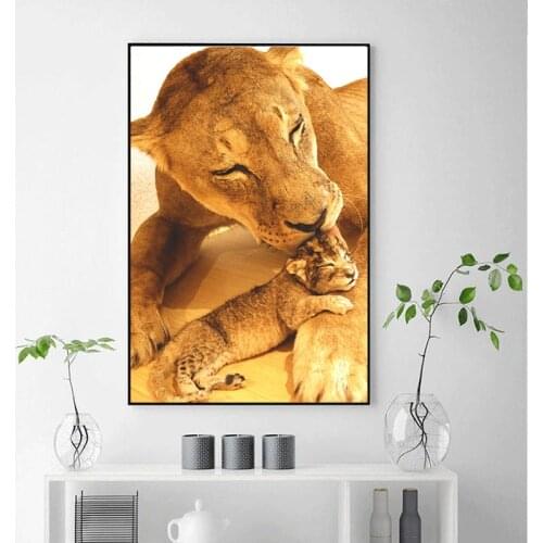 The King of Animals Canvas Painting Lion Family Posters Prints Wall Art Picture for Living Room Home Decoration