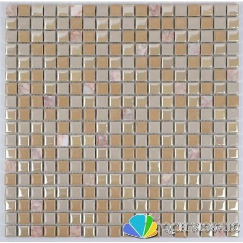 Ceramic mosaic tile stone mosaic tile for bathroom kitchen backsplash wall tile 22 square feet/lot qch36