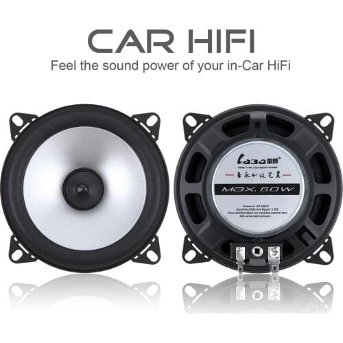 LB-PS1401D 2pcs 4 Inch 2 Way Car Speaker with 60W Power Coaxial Vehicle Door Auto Audio Music Stereo Full Range Hifi Speakers