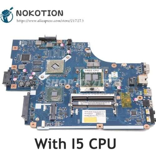 NOKOTION For Acer aspire 5741 5741G Laptop Motherboard MBWJR02001 NEW70 LA-5891P HM55 DDR3 HD5740 512MB With I5 CPU