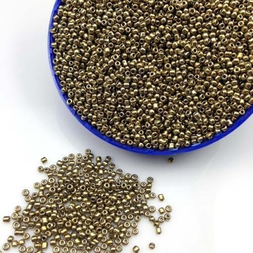 16g 1000pcs 2mm 12/0 Copper Metal Color Opaque Round Loose Spacer Beads Cezch Glass Seed Beads Handmade Jewelry DIY Garment Bead