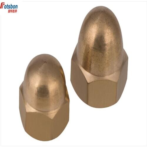 M3-M20 Brass Hexagon Cap Nut Nutsert Cap Domed Ecrou Caps for Bolts Acorn Nuts Bolt Copper Vis Blanc Round Head Cejilla DIN917