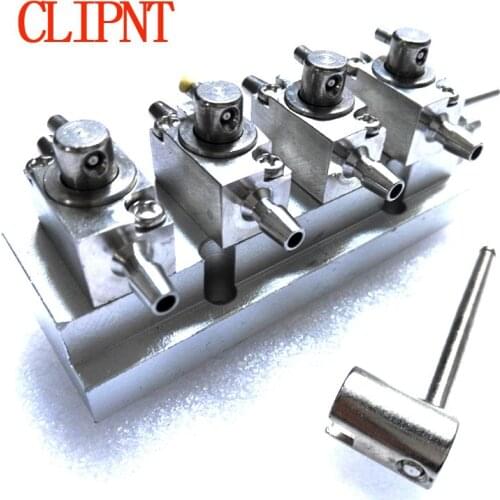 Metal Three Way Cleaning Valve Device four bits for Large Format Printer