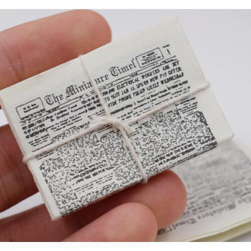 2Set Mini 1/12 Dollhouse Miniature Newspaper Pretend Play House Decoration Furniture Accessories Toy