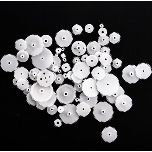 Different Styles White Plastic Gear Set 58 Pcs for RC Toys