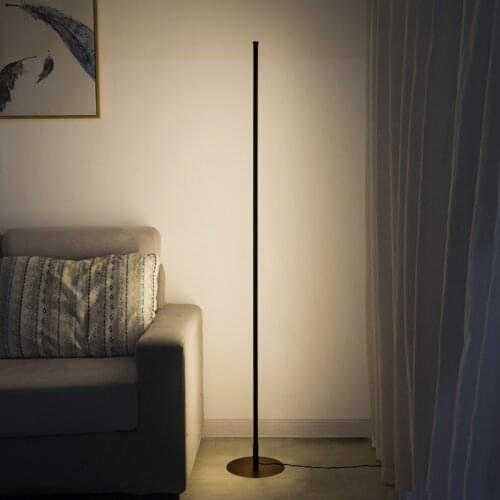 Nordic Modern Floor Lamp Led Minimalist Lines Floor Lamps For Living Room Bedroom Home Decor Light Remote Dimming Standing Lamp