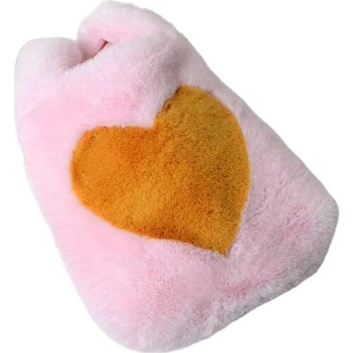 Plush handbags winter shoulder bag cute heart star prints soft hand bag women solid color ladies bag tote chiristmas gift bag