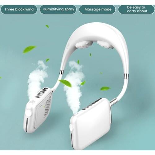 Mini USB Portable Fan Hands-free Neck Fan Rechargeable Small Portable Massage Sports Fan 2500mA Desk Hand Air Conditioner cooler