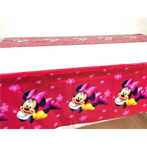1.8x1.08M Disney Minnie Mouse 1PCS/lot Table Cloth Theme Table Cover Tablecloth Kid Cute Boy Birthday Party Map Home 180*108cm
