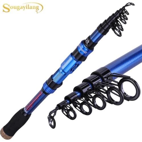 Sougayilang Portable 1.8-2.4m Telescopic Fishing Rods UltraLight Weight Carbon Fiber Fishing Pole for Saltwater Freshwater