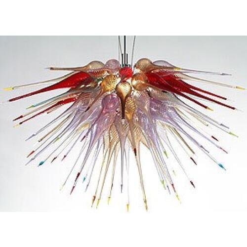 Modern Luxury Chandeliers LED Bulbs Colorful Hand Blown Murano Glass Ceiling Lamp for Hotel 110/120/220/240V