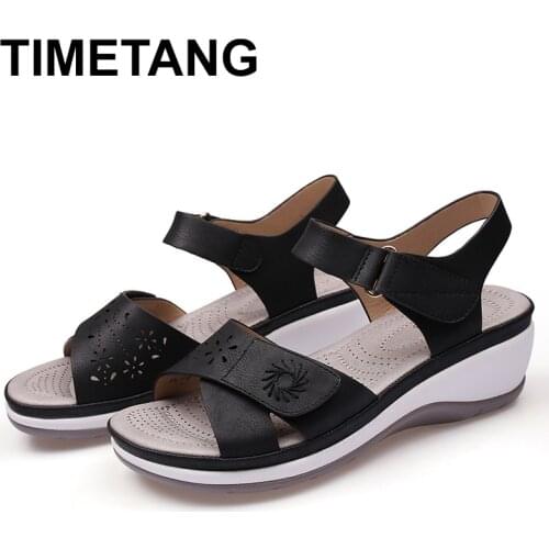TIMETANGSummer shoes Female Fashion womens beach sandals round head slope comfortable lightweight sandals womens casual shoes