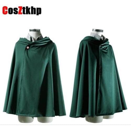 Japanese Hoodie Attack On Titan Cloak Gloves Shingek No Kyojin Scouting Legion Costume Anime Cosplay green Cape