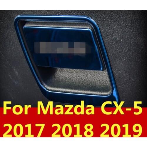 For Mazda CX-5 CX5 CX 5 2017 2018 2019 Co-pilot Storage Box Handle Bowl Cover Protector Trim Sticker Interior Chrome Accessory