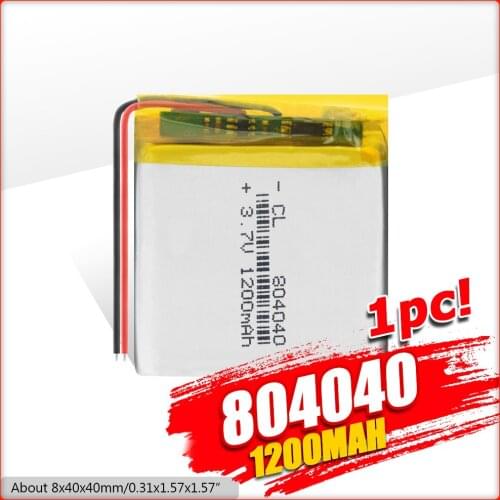 YCDC 3.7V Lipo cells 804040 1200mah Lithium Polymer Rechargeable Battery For beauty instrument bluetooth GPS mobile Pocket MP4