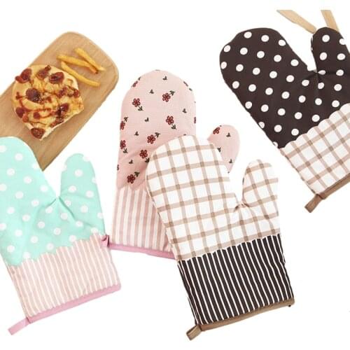 1Pc Heat Resistant Oven Mitts Microwave Oven Gloves Non-Slip Potholder Kitchen Gloves Oven Mitts Baking Accessories Kitchen Tool
