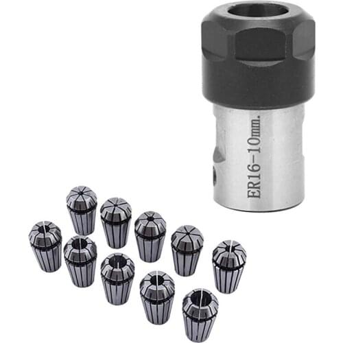 10PCS Spring Collet ER16 Collet Chuck Motor Shaft Extension Rod Spindle Collet Lathe Tools Holder Inner 10MM